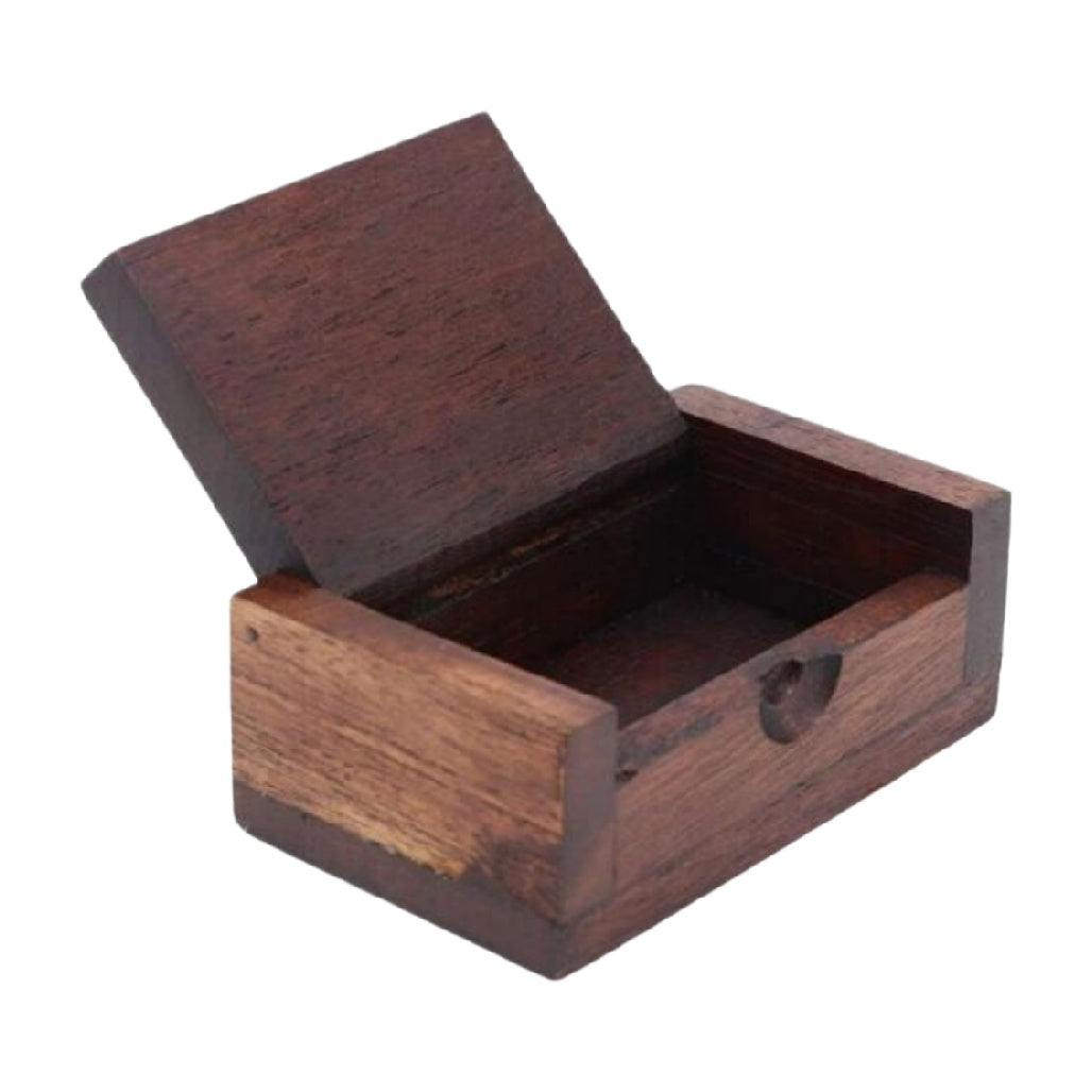 Vintage Wooden Storage Box with Lid – Rustic Handmade Jewelry Organizer