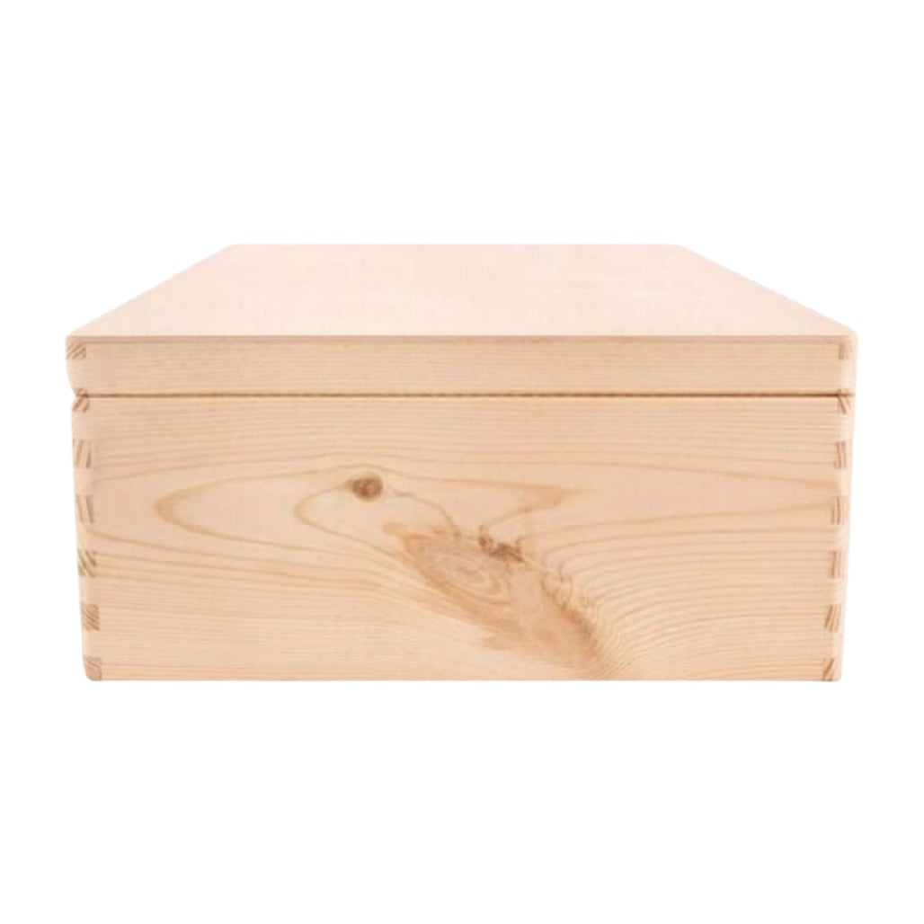Natural Wooden Storage Box with Sliding Lid - Eco-Friendly & Durable