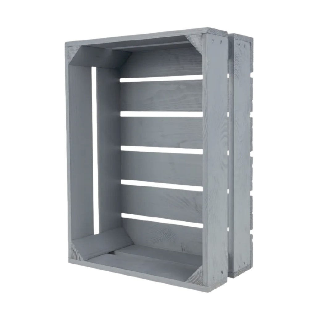 Rustic Gray Wooden Crate Storage Box - Versatile Organizer for Home Decor and DIY Projects