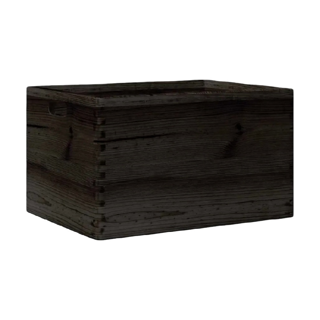 Rustic Solid Wood Storage Crate with Handles - Versatile and Durable Solution for Organization